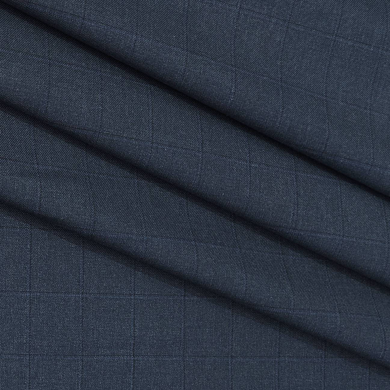 Trouser Fabric Donear Poly Viscose Broad Check Colour Ocean Blue